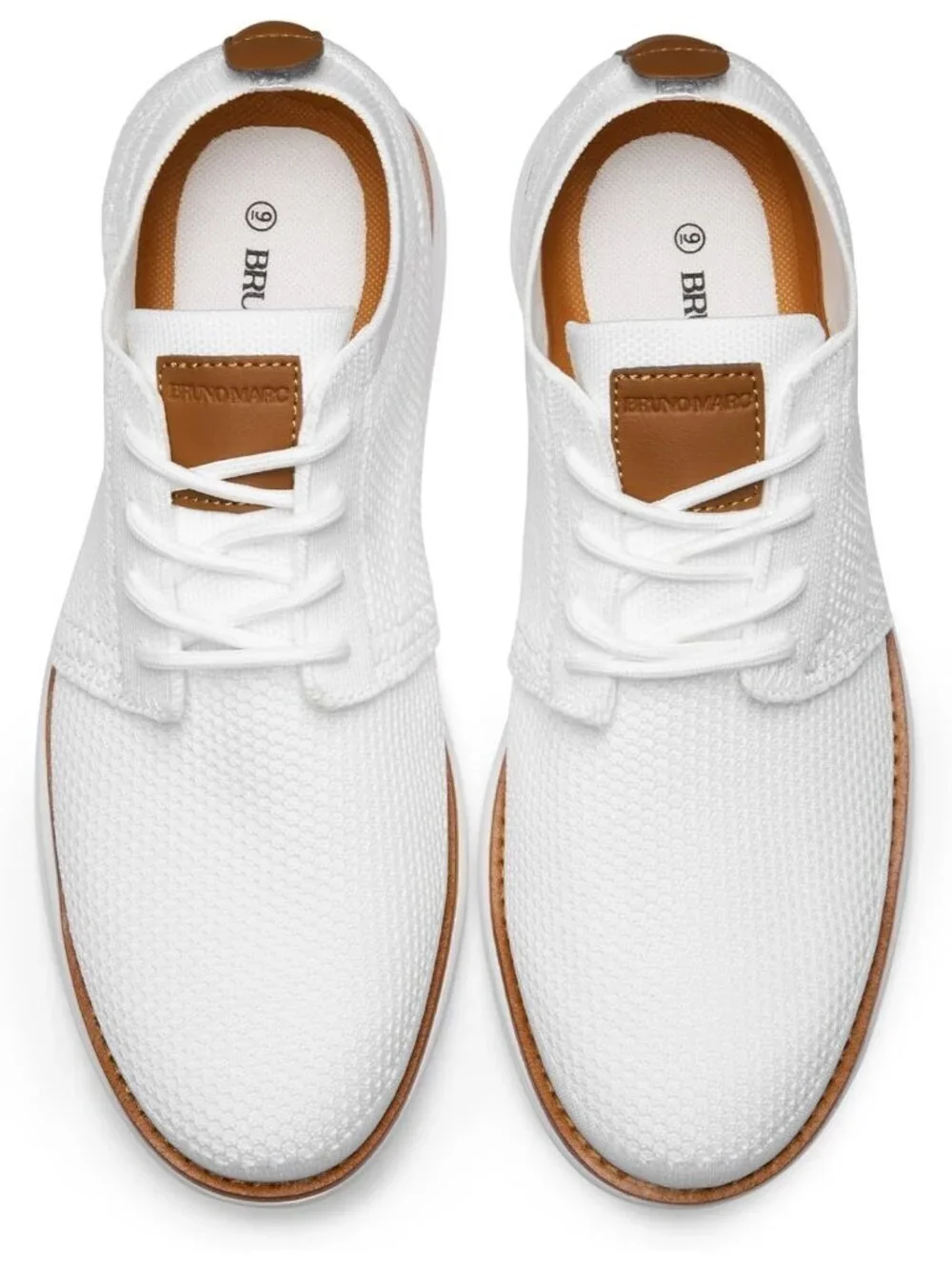 Bruno Marc Men's White Ethylene Vinyl Acetate Lace up Lightweight Sneakers